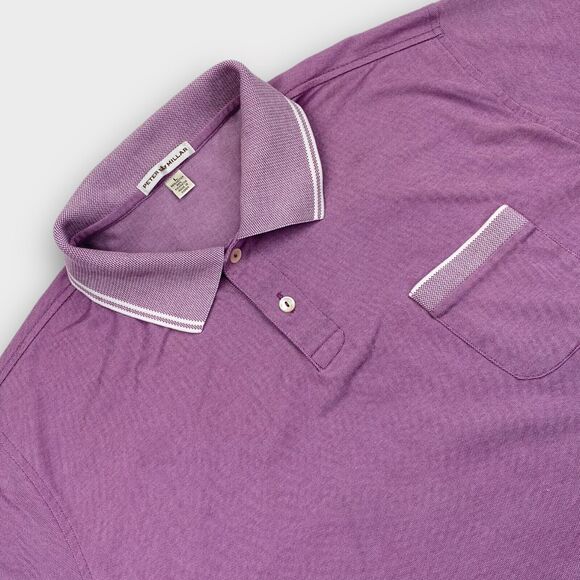 Peter Millar Other - Peter Millar Polo Shirt Mens Large Purple Pique Pocket Short Sleeve Preppy Golf